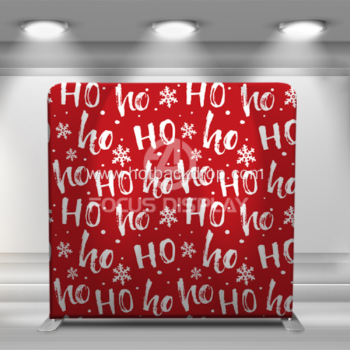 ho ho ho and snow tension fabric backdrop